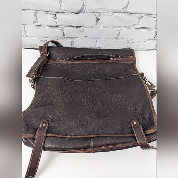 Vintage Messenger Laptop Bag, Roots brown leather Bag Rare Vintage - Picture 3 of 9